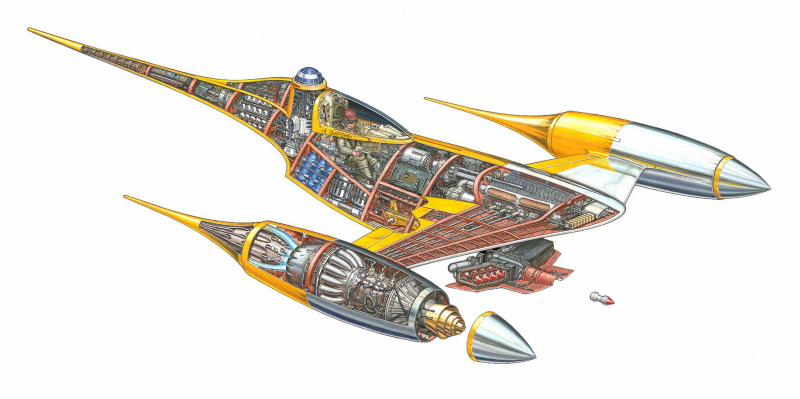 Illustration for article titled The amazing Star Wars vehicles and location cutaways by Hans Jenssen